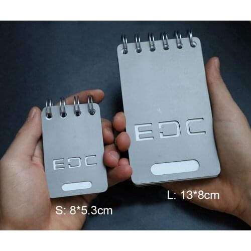EDC Titanium Cover Tactical Notepad Waterproof Paper Shower Mini Top-Spiral Pocket Notebook Portable Outdoor Refillable Book