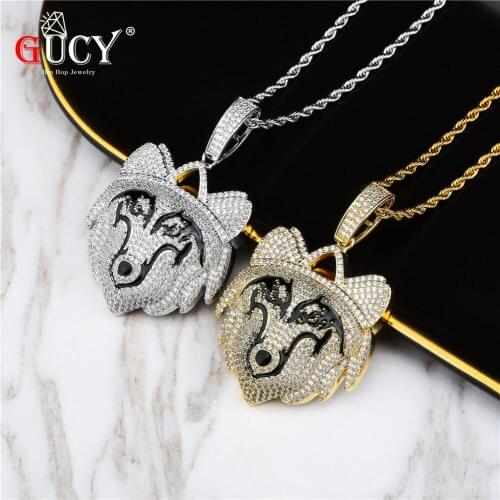 GUCY Animal Pendant With 4mm Tennis Chain Gold Silver Color Bling Cubic Zircon Mens Hip Hop Necklace Jewelry For Gift