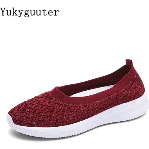 Lightweight Sneakers Women Shoes Shallow Summer Breathable Mesh Running Comfortable Sport Walking Flat Slip On Plus Size 35-42