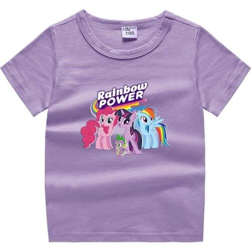 Summer Childrens Short Sleeve T-shirt My Little Pony T-shirts Boy Kids Boy and Girls Tops Shirts Childrens 3D Printing T-shirt