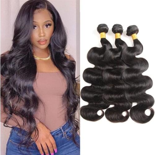 Body Wave Brazilian Hair Bundles Natural Color 100% Human Hair Weave 1/3/4 Bundles for Africa American Women