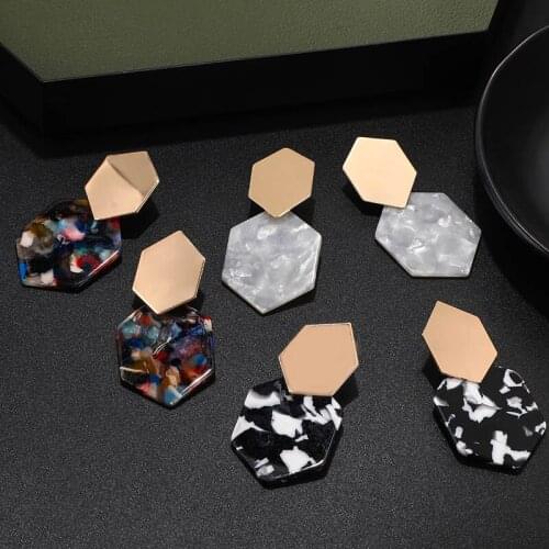 Fashion Earrings For Women 2019 Acrylic Acetate Fiber Geometry Ethnic Bohemia Korean Style Earrings Classic Jewelry Wholesale