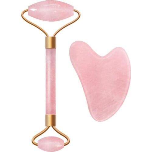 New 10pcs/lot Jade Roller for Face Rose Quartz Gua Sha set Massage Facial Rollers Eye Slimmer Scraper Cosmetic Skin Care Beauty