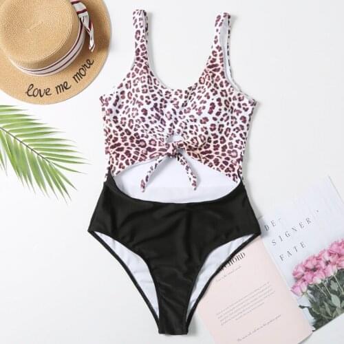 2020 New Bikini European And American Swimsuit Female Leopard Print Sexy Backless Ladies Swimwear