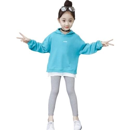 Girls Clothes Letter Hoodies + Leggings Girls Clothing Casual Style Clothes For Girls Spring Autumn Childrens Sports Suit