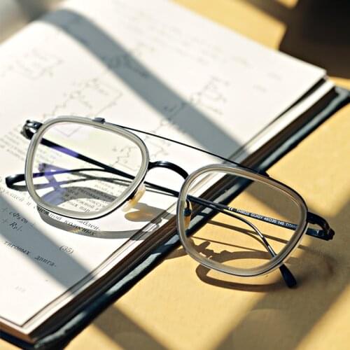 Fashion glasses frame men Classic Pilot acetate High quality optical eyeglasses Myopia reading prescription women eyewear