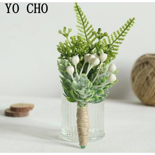 Plastic Plant Wedding Prom Sister Women Wrist Corsage Bowknot Wristband Brooch Groomsmen Boutonniere Party Decor Men Boutonniere