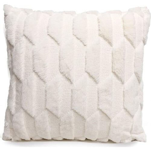 Geometric Trapezoid Plush Bed Pillowcase Solid Color Nordic Home Pillowcase Cushion Cover