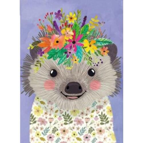 Full Square Diamond Painting Cross Stitch 5D Embroidery Hedgehog Baby Rhinestone Diamond Mosaic Home Decor Gift GJ340