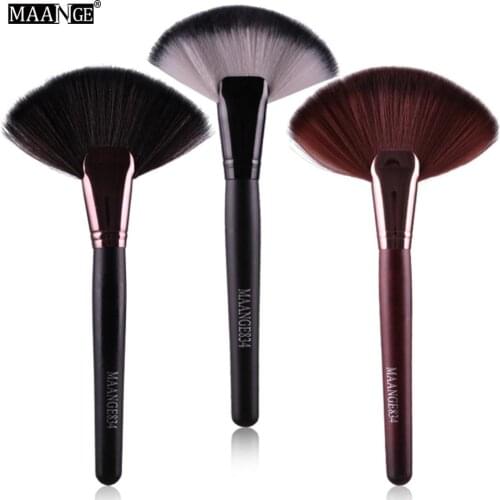 Pro 1pcs Soft Makeup Large Fan Brush Big Top Blush Loose Powder Foundation Blend Beauty Make Up Tool Cosmetics Brushes gift
