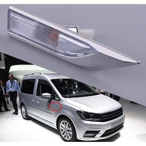 Silver Car Right Side Marker Turn Signal Light Indicator Fit For VW Transporter T6 Caravelle Multivan MK VI Caddy MK4 7E0949102D