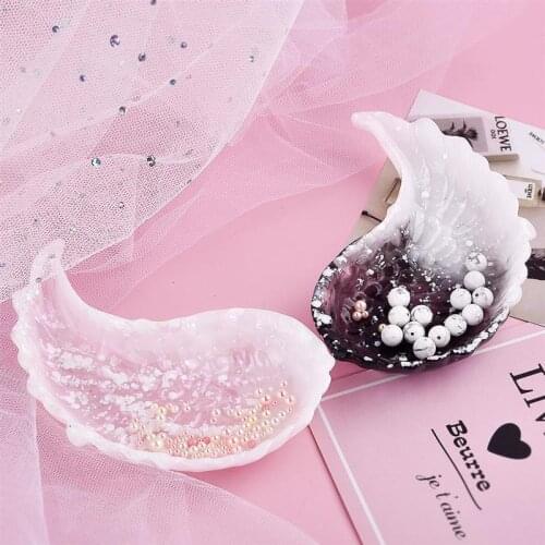 Angel Wing Disc Silicone Mold DIY Epoxy Casting Jewelry Accessories UV Resin Crafts Tray Feather Shape Plate Jewelry Making Tool