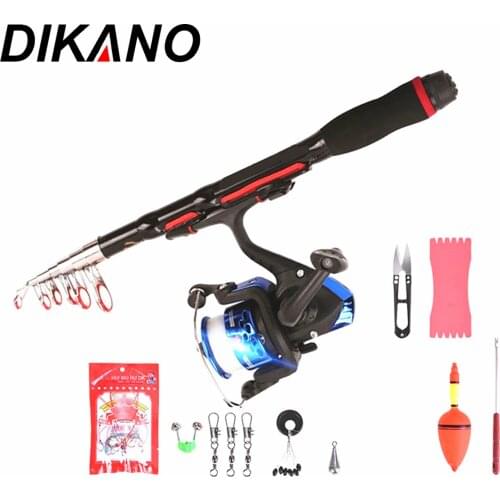 1.5/2.1m Telescopic Fishing Rod Combo Spinning Reel Fishing Set Portable For Short Travel Beginner Highest Cost Performance