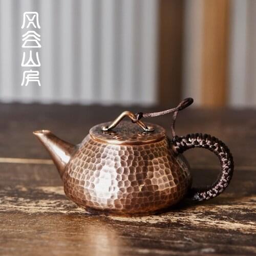 Japanese pure hand-made copper teapot antique small tea pot household boiling tea maker pot kungfu tea set
