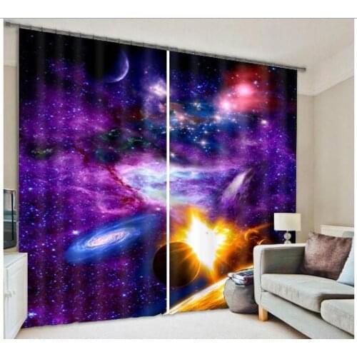 Violet Game scene Curtains juvenile Bedroom 3D Window Curtain Luxury living room decorate Cortina Drapes Rideaux pillowcase