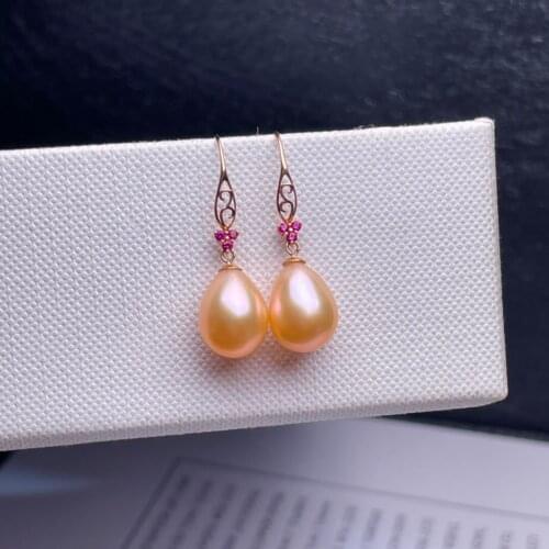 Shilovem 18k yellow Natural freshwater pearls Drop Earrings fine Jewelry women trendy wedding Christmas gift new myme8-910221zz