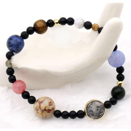 9 Planet Universe Chakra Stars Natural Stone Bracelet Women Mens Jewelry Earth Lucky Amulet