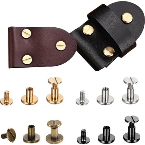 10 Sets Flat Riveting For Clothe Designer Bag Belt Studs Screw Nail Rivet For Leather DIY Craft Accessories For Bags