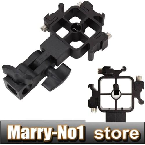 2 in 1 3 Metal Hot Shoe Mount Adapter Flash Light Stand Umbrella Holder Bracket Black