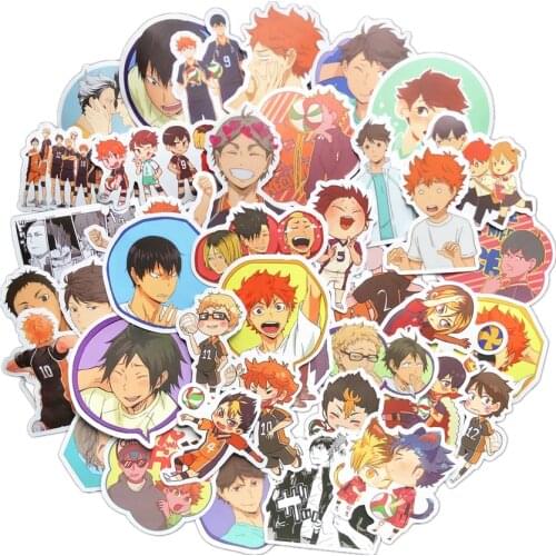 50 PCS Haikyuu Stickers Cartoon Graffiti Sticker Stickers for Laptop Luggage Skateboard Phone Kids Sticker Toys Sticker