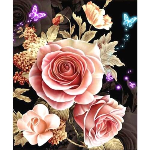 5d diy flowers diamond mosaic rose embroidery painting rhinestone wall sticker decor diamond drawing art needlework handcraft