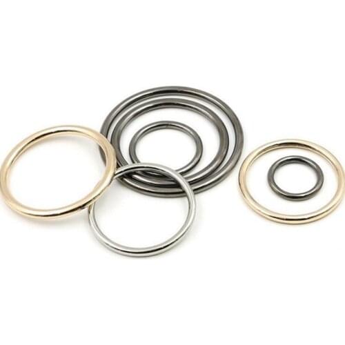 AIJJU 50pcs/lot 20mm-35mm Bronze Silver Black Gold Circle O Ring Connection Alloy Metal Shoes Bags Belt Buckles DIY Accessorie