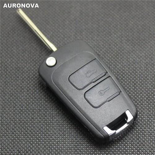 AURONOVA for Chevrolet Epica Car Key 2 Buttons New Design Flip Folding Replace Remote Car Key Shell Case With Uncut Blade ZD328