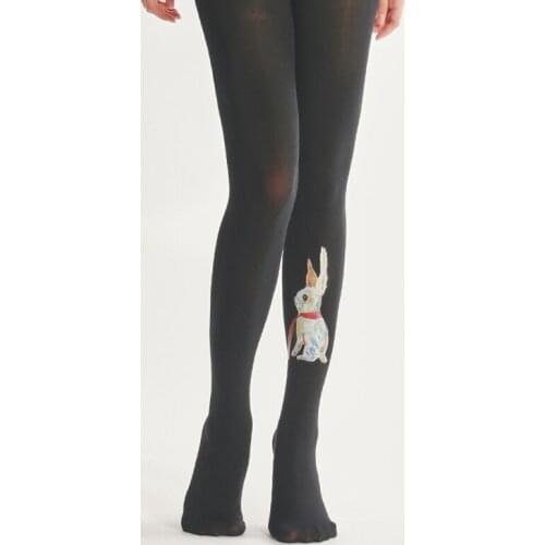 Rabbit Velvet Winter Pattern Pantyhose Womens Winter One Size Legging Wholesales