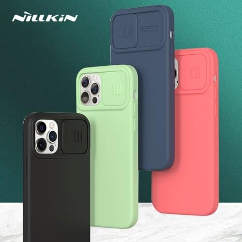 Nillkin for iPhone 12 Pro Max Case Camshield Cover Slide Camera Protect Slim Liquid Silicone Case for iPhone 12 12 Pro Max Case