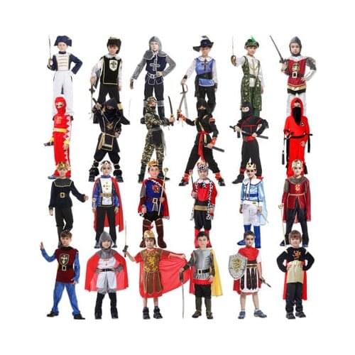 Halloween Easter Kids Children Ancient Roman Greece Greek Warrior Soldier Gladiator Costume boys Samurai suit Knight clothing