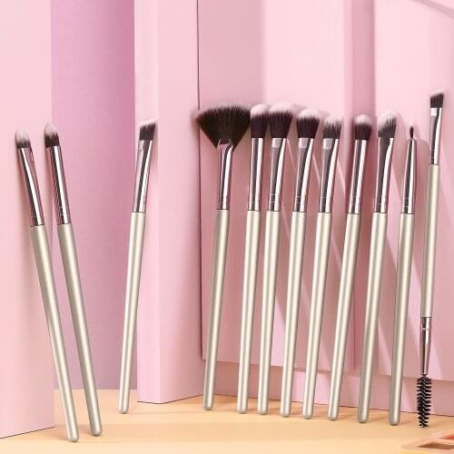 HMG 12 Pcs Makeup Brushes Kit Eyeshadow Eyebrow Nose Shadow Highlighter Cosmetic Makeup Brush Sets Soft Wool Hair Makeup Tools