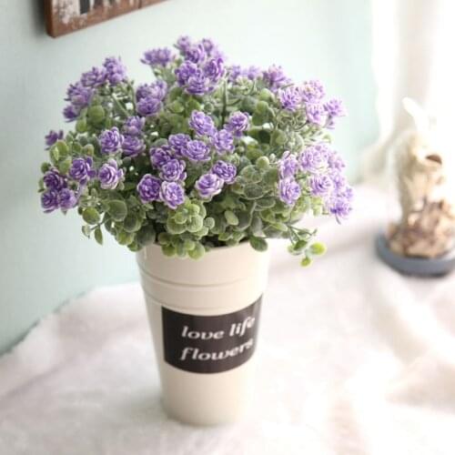 5Pcs Artificial Plants Milan Camellia Floral Fake Flower Wedding Bouquet Plastic Flower Farmhouse Home Decor Garden Accessories