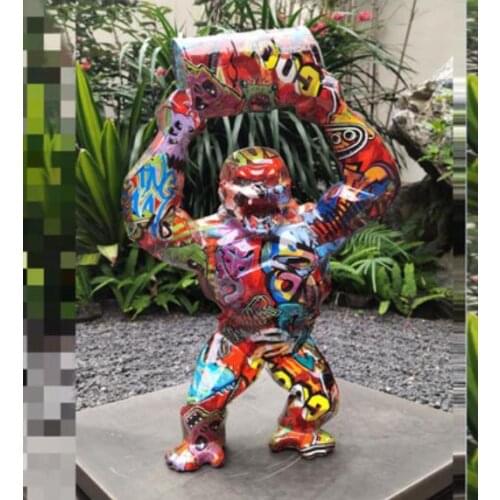 Art Home Plexiglas molten steel transfer printing Apes for bucket Sculpture decorations bar nightclub Nightclub domineering dis