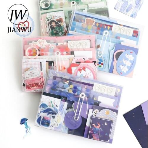 JIANWU 90 Pcs/Set Creative Material Memo Pad Set Bag Ins Wind Decoration Basic Journal Stickers Material BUJO dec material
