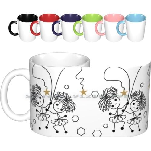 Stickman / Dancing Flower Fairy Ceramic Mugs Coffee Cups Milk Tea Mug Stickman Dancing Flower Fairy Hip Hop Ballet Silhouette