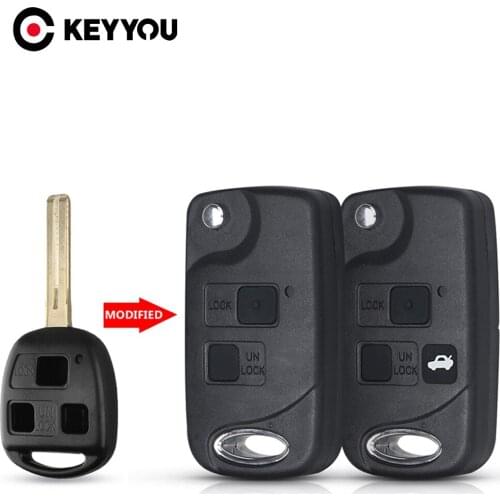 KEYYOU 2/3 Buttons Car Remote Key Shell For LEXUS ES300 GS300 GS430 GX470 LS200 LS300 LS400 RX300 Replacement Uncut TOY48 Case