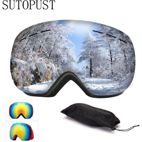 Ski Goggles Double Layers Anti Fogging UV Anti-fog Big Ski Mask Glasses Skiing Snowboard Ski Eyewear Men Women Snow Winter Sport