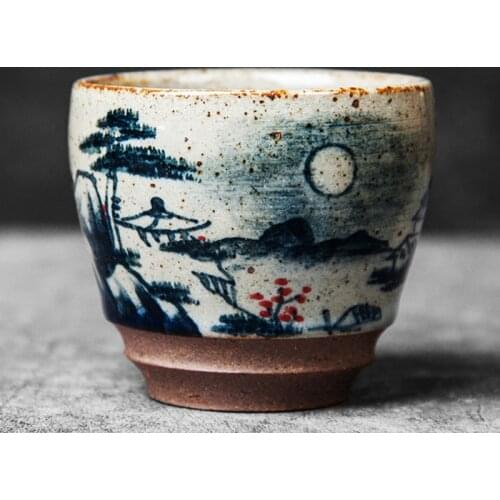Master Hand Painted Mountain Pottery Cups Tea Cup Set Teaware Bowl For Tea Ceremony Coffee Mugs