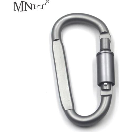 MNFT 1Pcs Aluminium Alloy D-type Fishing Snap Carabiner Safe Lock Outdoor Climbing Button Survival Tool Safety Equipment