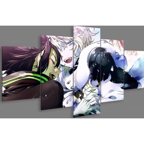 HD Print Modular Picture Canvas Painting Poster Seraph of the End For 5 Panel Living Room Anime Home Decor Wall Art Framework