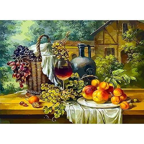 Painting By Numbers Fruit grapes Drawing Canvas DIY Pictures By Numbers Kits Wall Art Hand Painted Gift Home Decor