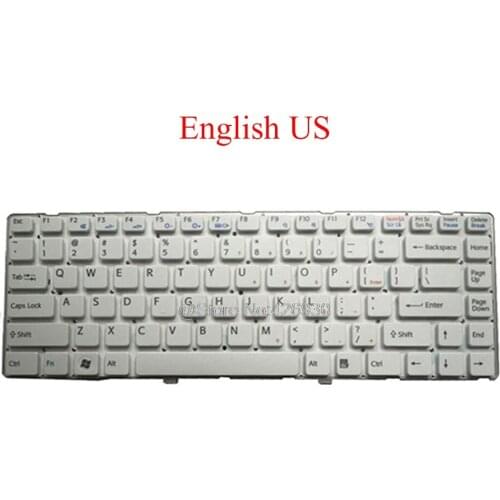 Laptop US Keyboard For SONY For VAIO VPCEA VPC-EA Series V081678F US 148792421 V081678D-USA English white new