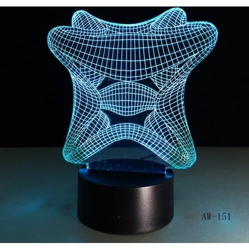 Novelty Smiley Emoticon Lamp 3D Version Abstract Nightlight Color Lamp Round Smile Bedroom Lamp Kids Birthday Gift AW-151