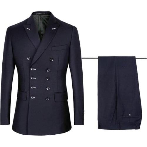 New Design Five Double-Breasted Groom Tuxedos Men Wedding Blazer High Quality Men Dinner Prom Business Suit((Jacket+Pants+Tie)