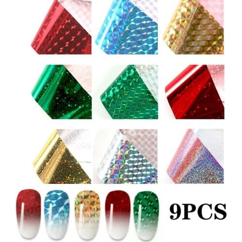 2021 new Nail Holographics Transfer Foil Gold Slider Shimmer Sticker For Wrap Adhesive Manicures DIY Decoration Set Nail Paper