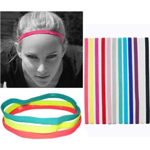 9 Colors Women Men Yoga Hair Bands Sports Headband Anti-slip Elastic Rubber Sweatband Football Yoga Biking