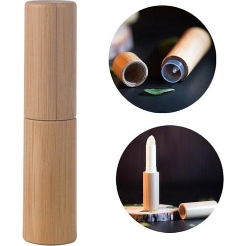 Empty Tube Container DIY Refillable Bottle Eco-friendly Bamboo Lipstick Tube Lip Gross Container Biodegradable Lipstick Bottle