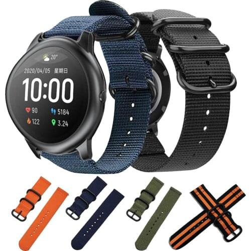 Nylon Sport watch Strap band 22MM For Xiaomi haylou solar ls05 smart WristStrap Bracelet For Huawei Watch GT 2 46mm