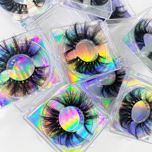 Mink Eyelash 10/20/30 Pairs Fake Lashes Wholesale Fluffy 5D Mink 25mm Lashes Packaging Boxes Magnetic Eyelashes Makeup In Bulk