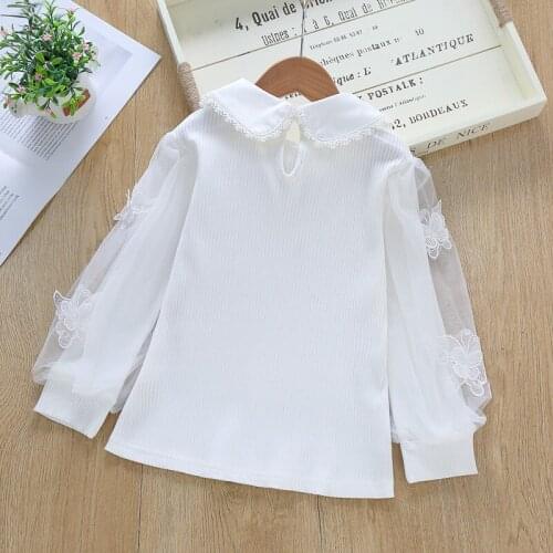 New Arrived Spring Autumn Children Clothing Chiffon shirt Solid kids students Girls Clothes 2-12year